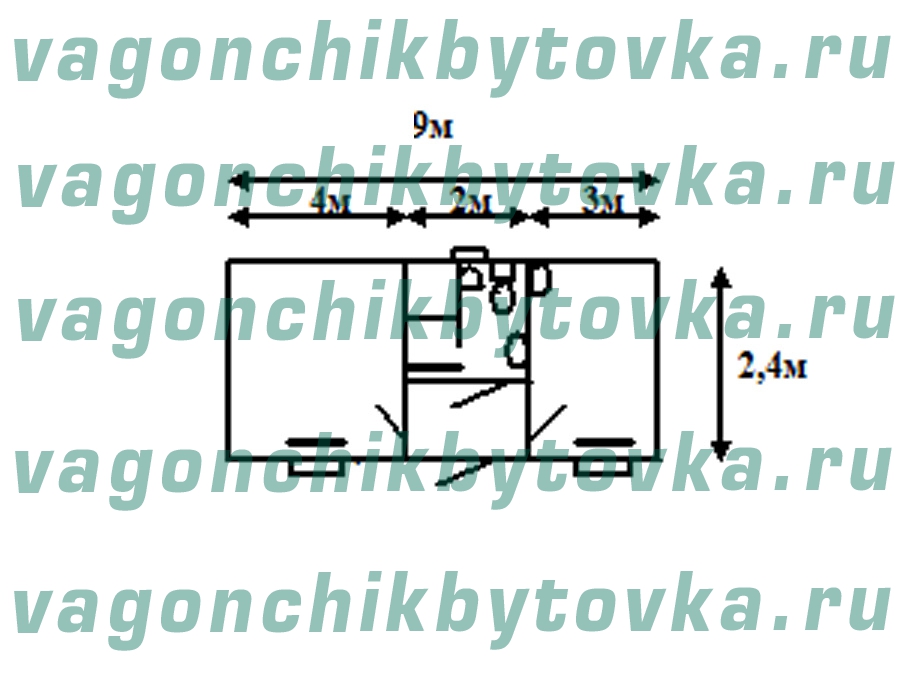 Жилой вагончик 9м для туристических объектов